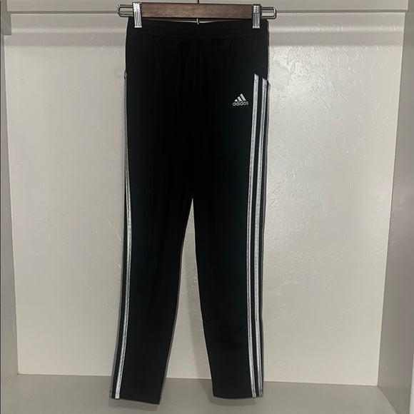 Adidas Black and White Sweatpants with Iconic Stripes - Picture 1 of 6